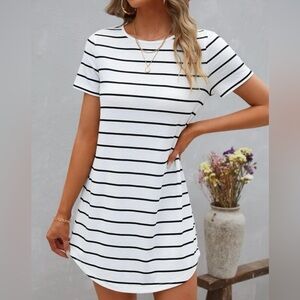 Striped Black and White Women's Dress